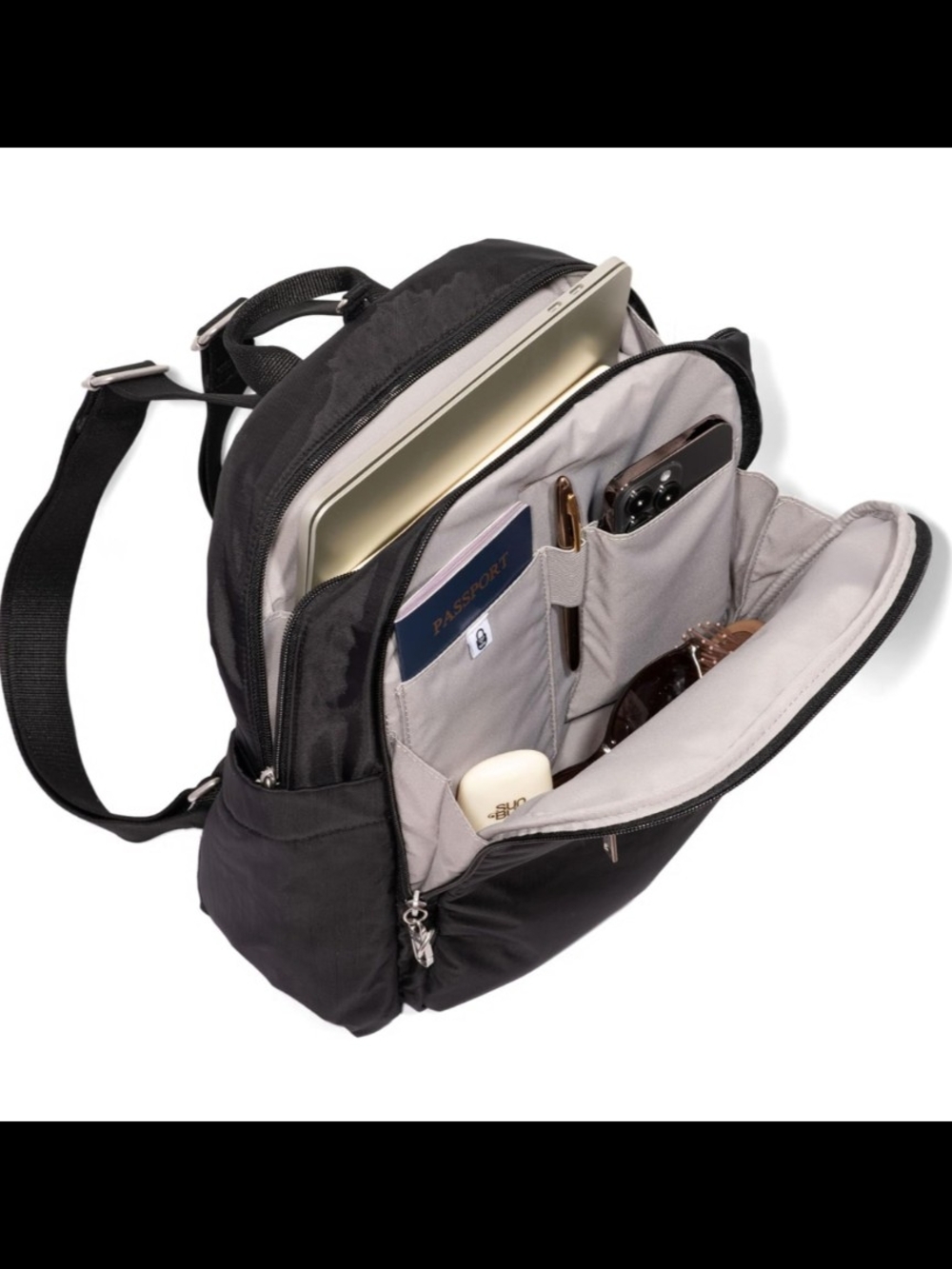 Baggallini Black Everyday Travel Backpack - Picture 5 of 10